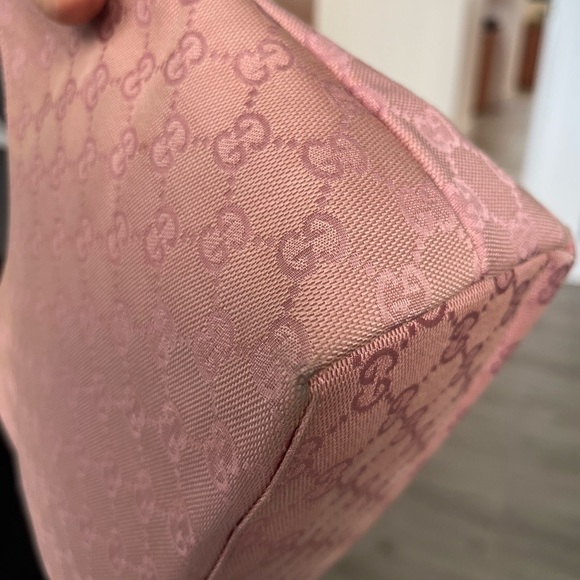 Authentic GUCCI Shoulder HandBag Purse GG Canvas Leather Pink - Picture 3 of 15